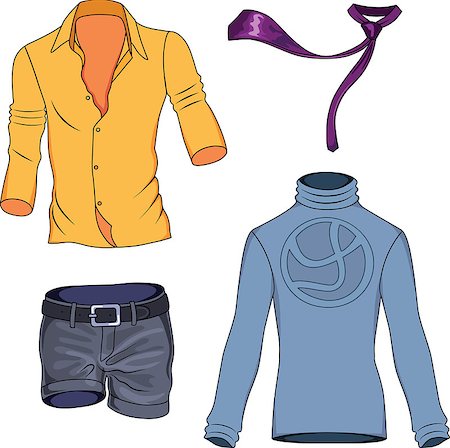 simsearch:400-06848821,k - Man clothes colored collection isolated on background — vector illustration Stock Photo - Budget Royalty-Free & Subscription, Code: 400-06850185