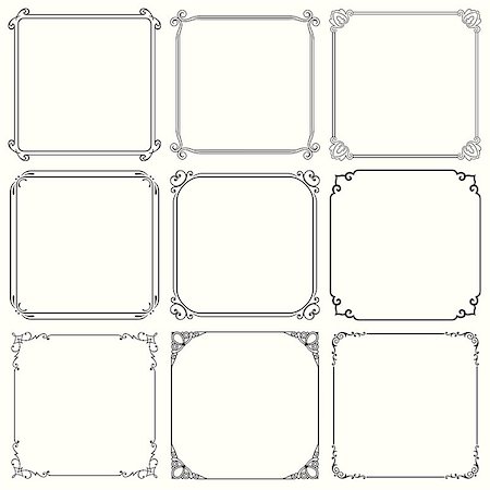 simsearch:400-06850003,k - Set of decorative frames (set 34) Stock Photo - Budget Royalty-Free & Subscription, Code: 400-06850237