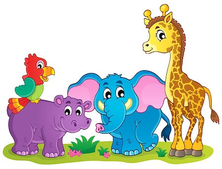 simsearch:400-04356354,k - Cute African animals theme image 4 - eps10 vector illustration. Foto de stock - Super Valor sin royalties y Suscripción, Código: 400-06850445