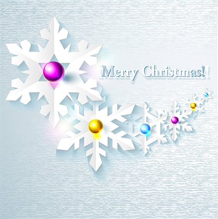 Abstract Christmas Background with paper snowflakes Stock Photo - Budget Royalty-Free & Subscription, Code: 400-06850554