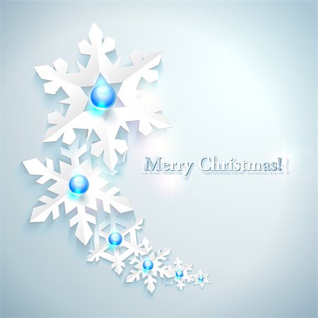 Abstract Christmas Background with paper snowflakes Stock Photo - Budget Royalty-Free & Subscription, Code: 400-06850559