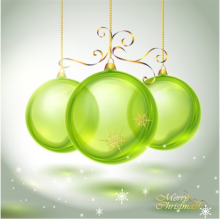 simsearch:400-04774929,k - Transparent green glass Christmas Ball Stock Photo - Budget Royalty-Free & Subscription, Code: 400-06850566
