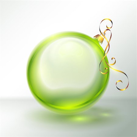 simsearch:400-04774929,k - Transparent green glass Christmas Ball Stock Photo - Budget Royalty-Free & Subscription, Code: 400-06850568