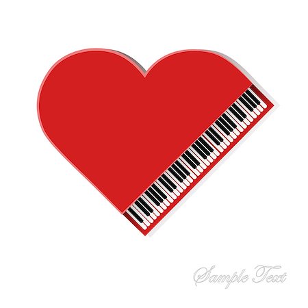 Red piano on white background for your design Foto de stock - Super Valor sin royalties y Suscripción, Código: 400-06850619