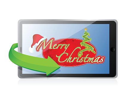 simsearch:400-04725569,k - tablet - Christmas illustration design over white Stock Photo - Budget Royalty-Free & Subscription, Code: 400-06850661