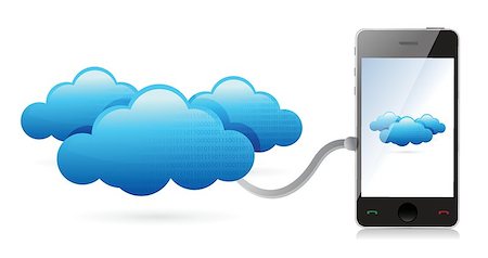 simsearch:400-07221808,k - Network phone connecting with clouds illustration design over white Photographie de stock - Aubaine LD & Abonnement, Code: 400-06850710