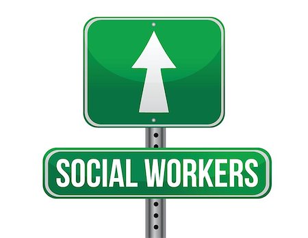 social workers road sign illustration design over a white background Stock Photo - Budget Royalty-Free & Subscription, Code: 400-06850821