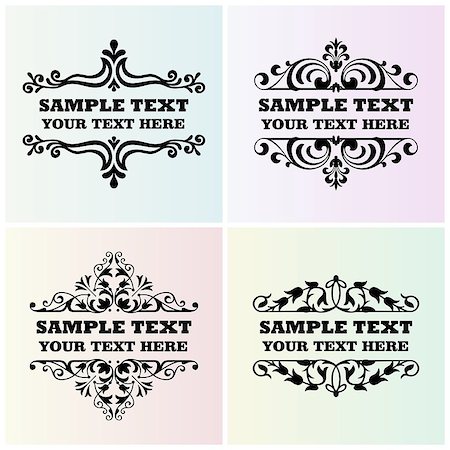 Set of decorative text frames Stock Photo - Budget Royalty-Free & Subscription, Code: 400-06851031