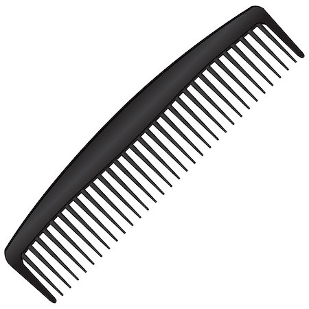 Men's black comb with a few teeth. Vector illustration. Photographie de stock - Aubaine LD & Abonnement, Code: 400-06851050