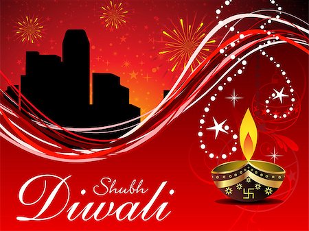 divine lamp light - abstract diwali wallpaper vector illustration Stock Photo - Budget Royalty-Free & Subscription, Code: 400-06851134