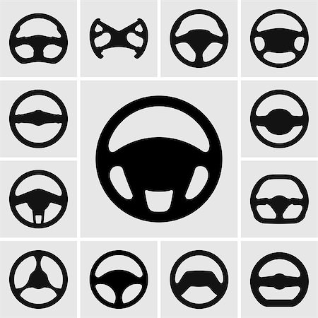 Set of steering wheel icons Stock Photo - Budget Royalty-Free & Subscription, Code: 400-06851375