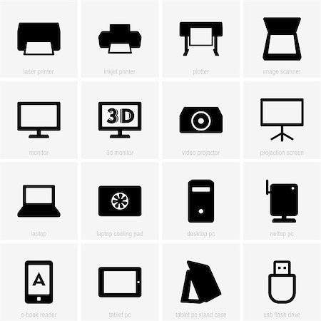 simsearch:400-06851376,k - Set of computer icons Stock Photo - Budget Royalty-Free & Subscription, Code: 400-06851376