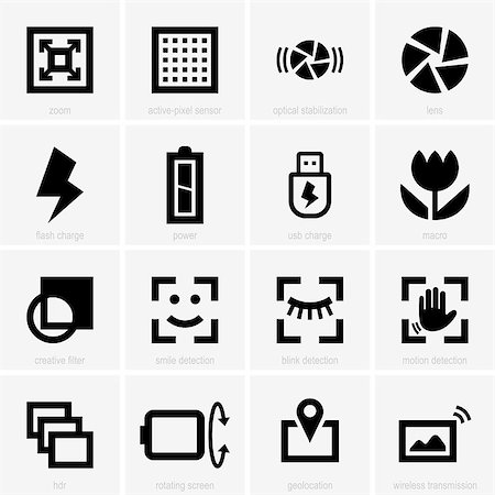 sensor - Set of photo icons Photographie de stock - Aubaine LD & Abonnement, Code: 400-06851370