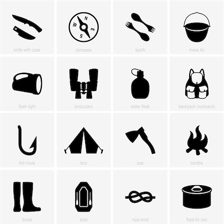 food equipment icon - Set ofSet of travel objects Stock Photo - Budget Royalty-Free & Subscription, Code: 400-06851373