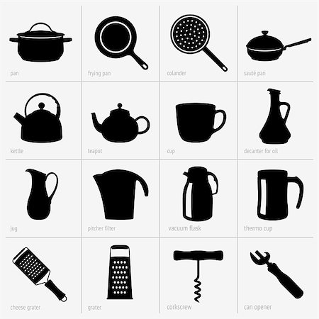 sauteeing - Set of Kitchenware icons (part 2) Photographie de stock - Aubaine LD & Abonnement, Code: 400-06851396