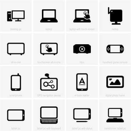 simsearch:400-06851376,k - Set of computer icons Stock Photo - Budget Royalty-Free & Subscription, Code: 400-06851423