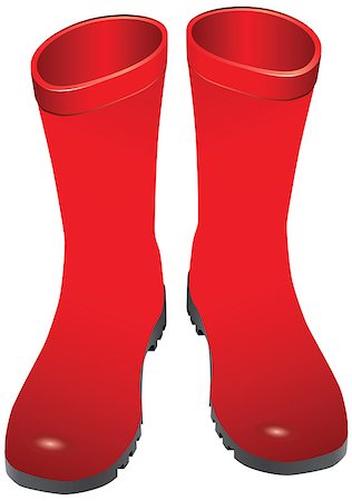 simsearch:400-05327098,k - Red rubber boots for wet weather. Vector illustration. Stock Photo - Budget Royalty-Free & Subscription, Code: 400-06851465