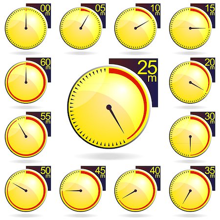 simsearch:400-05923990,k - Stopwatch - Yellow Timers Set. Vector Illustration Stock Photo - Budget Royalty-Free & Subscription, Code: 400-06851500