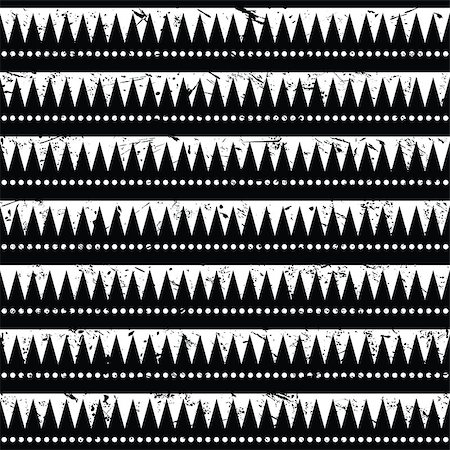 Vector seamless aztec ornament, vintage ethnic pattern in black and white Stock Photo - Budget Royalty-Free & Subscription, Code: 400-06851562