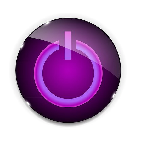 running off - Glass power button icon . Vector illustration Foto de stock - Super Valor sin royalties y Suscripción, Código: 400-06851605