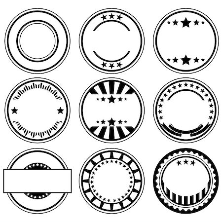 sateda (artist) - Vector set of empty rubber stamps with space for text Stock Photo - Budget Royalty-Free & Subscription, Code: 400-06851618