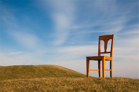 Lonely chair on the empty golf course in autumn Stock Photo - Budget Royalty-Free & Subscription, Code: 400-06851673