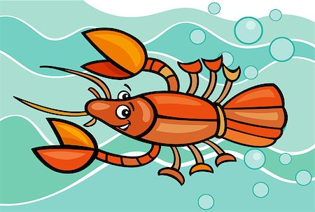 simsearch:400-07222602,k - Cartoon Illustration of Funny Crayfish in the Water Photographie de stock - Aubaine LD & Abonnement, Code: 400-06851699