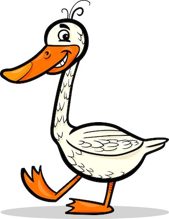 simsearch:400-06851707,k - Cartoon Illustration of Funny Goose Farm Bird Character Stock Photo - Budget Royalty-Free & Subscription, Code: 400-06851708