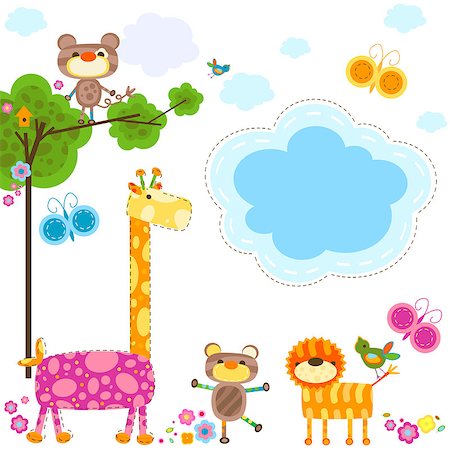 simsearch:400-05913273,k - cute animals and flowers background Fotografie stock - Microstock e Abbonamento, Codice: 400-06852071