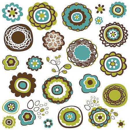 sketchy - doodle flowers set, vector illustration Stock Photo - Budget Royalty-Free & Subscription, Code: 400-06852115