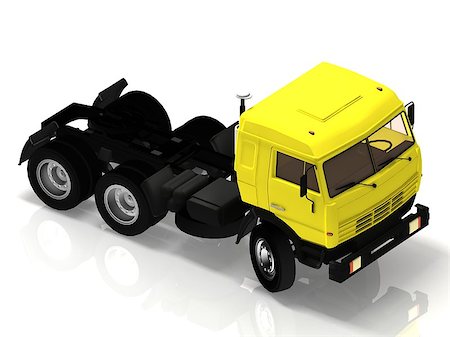simsearch:400-07266163,k - Heavy truck without a container on a white background Stock Photo - Budget Royalty-Free & Subscription, Code: 400-06852365