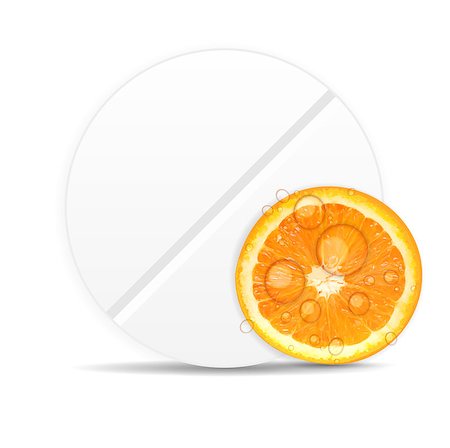 Orange pill icon.Environment background vector illustration Stock Photo - Budget Royalty-Free & Subscription, Code: 400-06852422