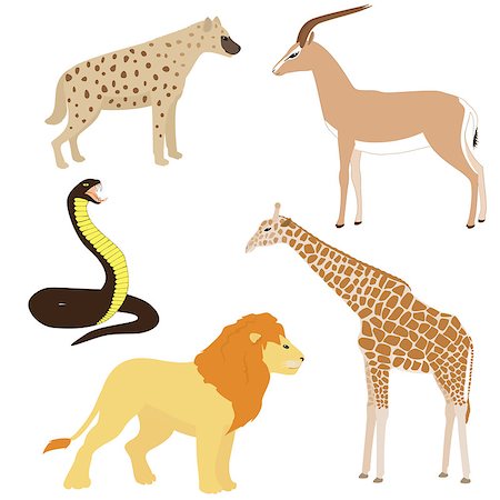 Vector set 2 of cartoon african animals Stock Photo - Budget Royalty-Free & Subscription, Code: 400-06852434