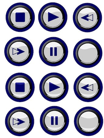 blue buttons for playback of multimedia and other applications Stock Photo - Budget Royalty-Free & Subscription, Code: 400-06852465