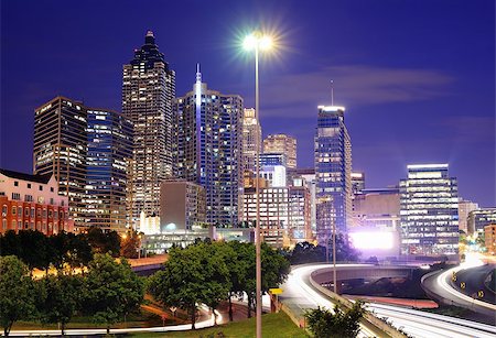 simsearch:400-08695851,k - Downtown Atlanta, Georgia, USA skyline. Fotografie stock - Microstock e Abbonamento, Codice: 400-06852773