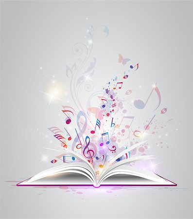 Vector abstract background with open book and notes Photographie de stock - Aubaine LD & Abonnement, Code: 400-06852912
