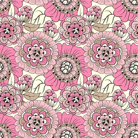 floral vector - Elegant floral wallpaper - seamless pattern Photographie de stock - Aubaine LD & Abonnement, Code: 400-06852947