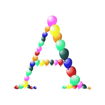 Color balloon alphabets letter. EPS 10 vector illustration with transparency. Stock Photo - Budget Royalty-Free & Subscription, Code: 400-06853624