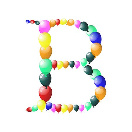 Color balloon alphabets letter. EPS 10 vector illustration with transparency. Stock Photo - Budget Royalty-Free & Subscription, Code: 400-06853625