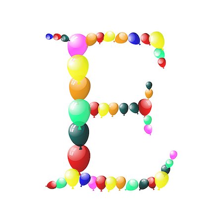 Color balloon alphabets letter. EPS 10 vector illustration with transparency. Stock Photo - Budget Royalty-Free & Subscription, Code: 400-06853628