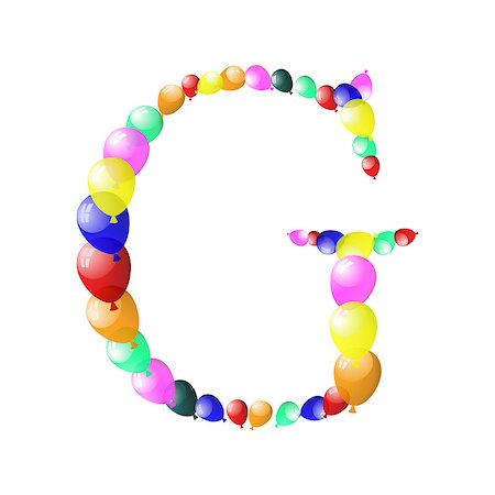 Color balloon alphabets letter. EPS 10 vector illustration with transparency. Stock Photo - Budget Royalty-Free & Subscription, Code: 400-06853630