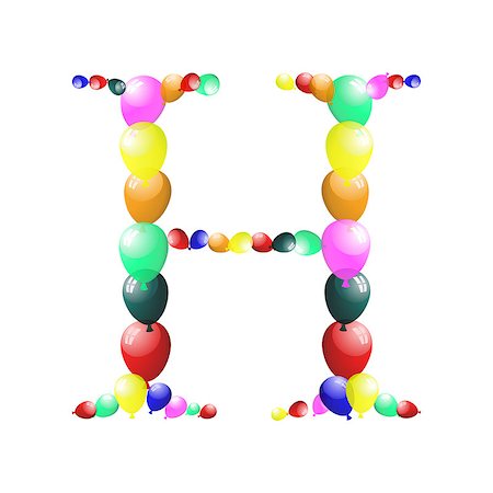 Color balloon alphabets letter. EPS 10 vector illustration with transparency. Stock Photo - Budget Royalty-Free & Subscription, Code: 400-06853631