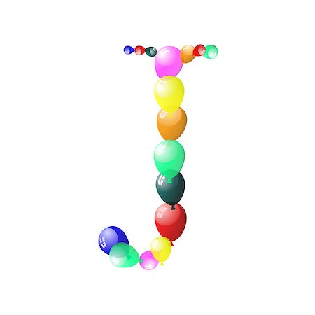Color balloon alphabets letter. EPS 10 vector illustration with transparency. Stock Photo - Budget Royalty-Free & Subscription, Code: 400-06853633