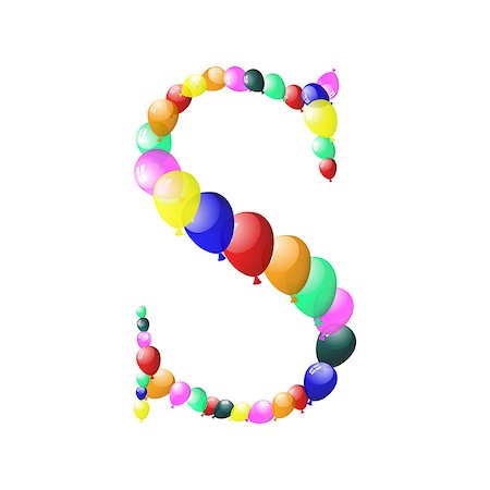 Color balloon alphabets letter. EPS 10 vector illustration with transparency. Stock Photo - Budget Royalty-Free & Subscription, Code: 400-06853642
