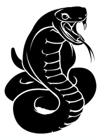 An illustration of a stylised snake or cobra perhaps a snake tattoo Foto de stock - Super Valor sin royalties y Suscripción, Código: 400-06853724