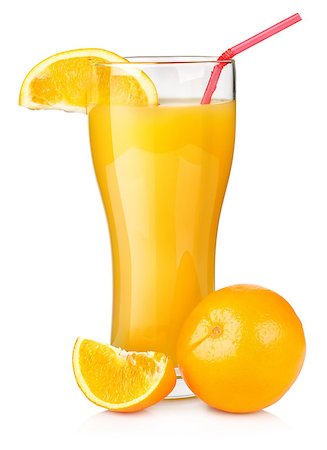 Orange juice in a glass isolated on white background Stock Photo - Budget Royalty-Free & Subscription, Code: 400-06853841