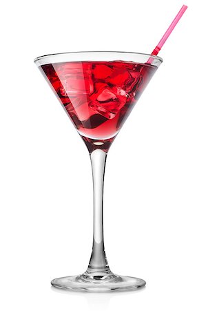 fresh glass of ice water - Red cocktail in a glass isolated on a white background Stock Photo - Budget Royalty-Free & Subscription, Code: 400-06853857