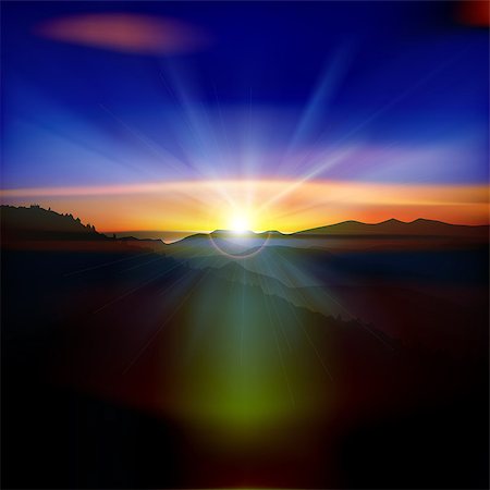 simsearch:400-07222923,k - abstract nature background with mountains and sunrise Photographie de stock - Aubaine LD & Abonnement, Code: 400-06853947