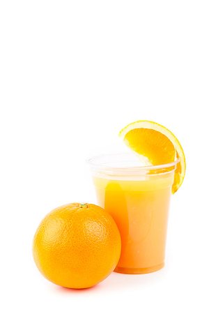 simsearch:400-06689686,k - Orange juice against white background with an orange Foto de stock - Super Valor sin royalties y Suscripción, Código: 400-06864234