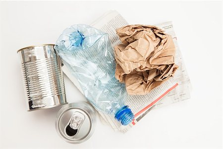 Plastic paper and metallic waste for recycling Stock Photo - Budget Royalty-Free & Subscription, Code: 400-06864370